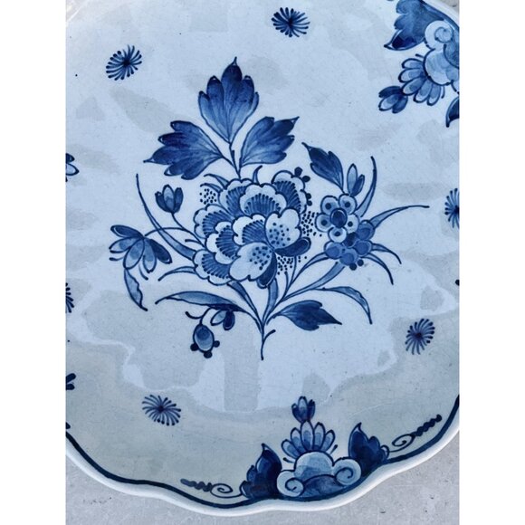 Delft Blue Floral Decorative Plates Set Of 3 Marked 1960s 1970s Ceramic READ - Picture 12 of 16